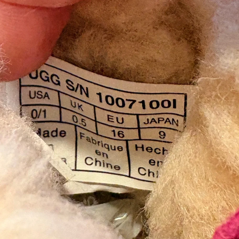 UGG Jesse II Baby Boots Pink Suede Sheepskin Booties 1007100I Size 0/1‎ Infant